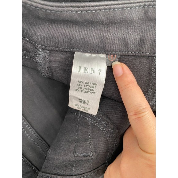 Jen7 by 7 For All Mankind 7FAM NWT Coated Ankle Straight Leg Jeans Black 0 New - Picture 8 of 9